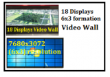 18 Displays @6x3 Video Wall 