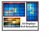 Custom 16 Displays Formation @4x4 Video Wall. 