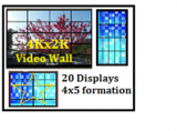 20 Displays(4Kx2K) @4x5 Video Wall  